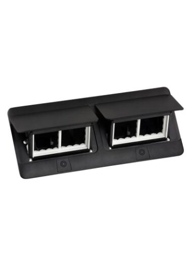 Įleidžiama modulinė dėžutė 2x4 mod. Legrand 654005 (metalinė, juoda)