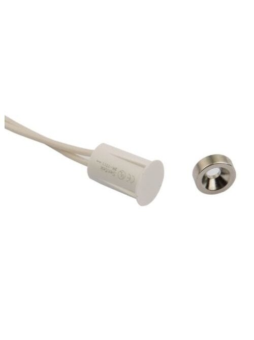 Įleidžiami magnetiniai kontaktai su povežle 17x9mm (balti) Įleidžiami magnetiniai kontaktai su povežle 17x9mm (balti)