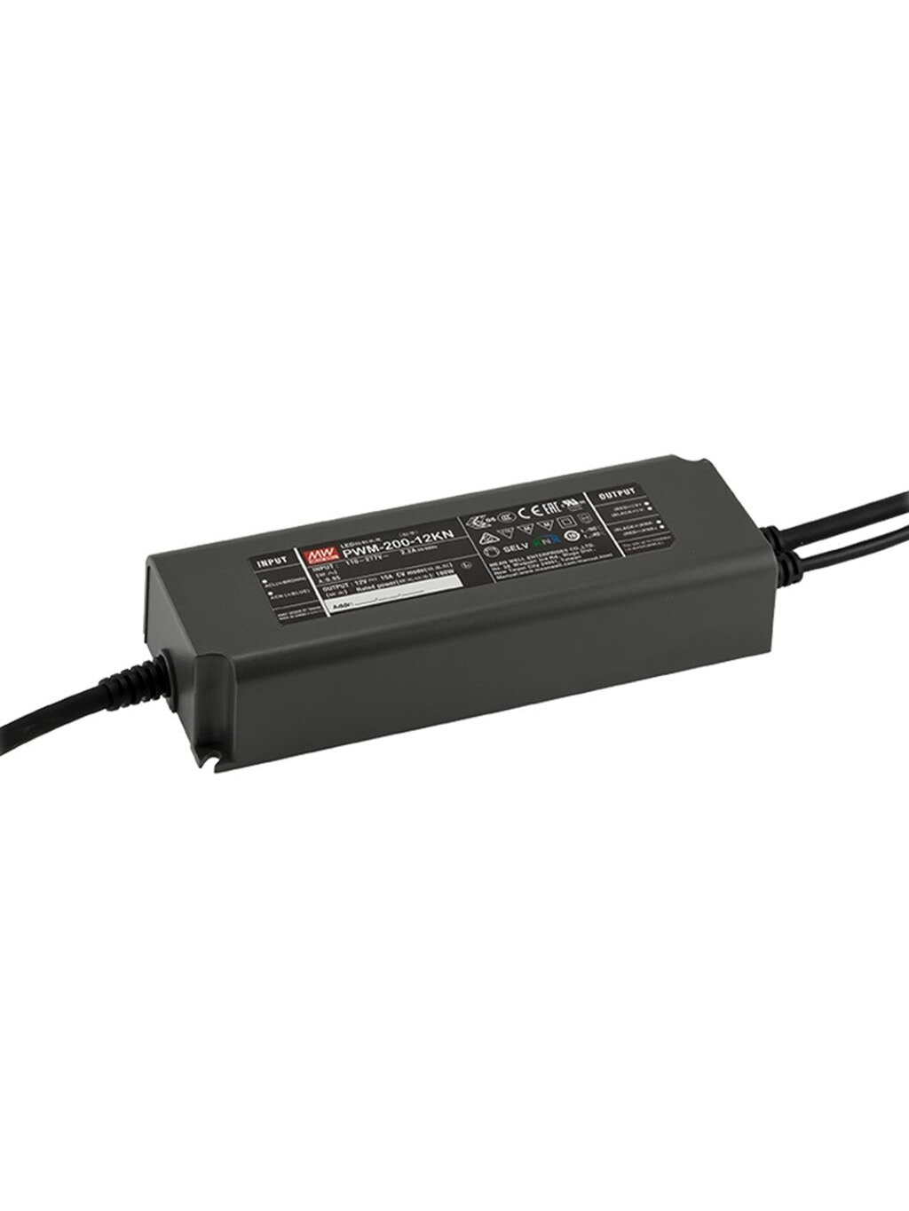 Impulsinis maitinimo šaltinis LED 24V 200W 8.3A, PFC, IP67, PUSH, PWM, DALI-2, MEAN WELL, PWM-200-24DA2