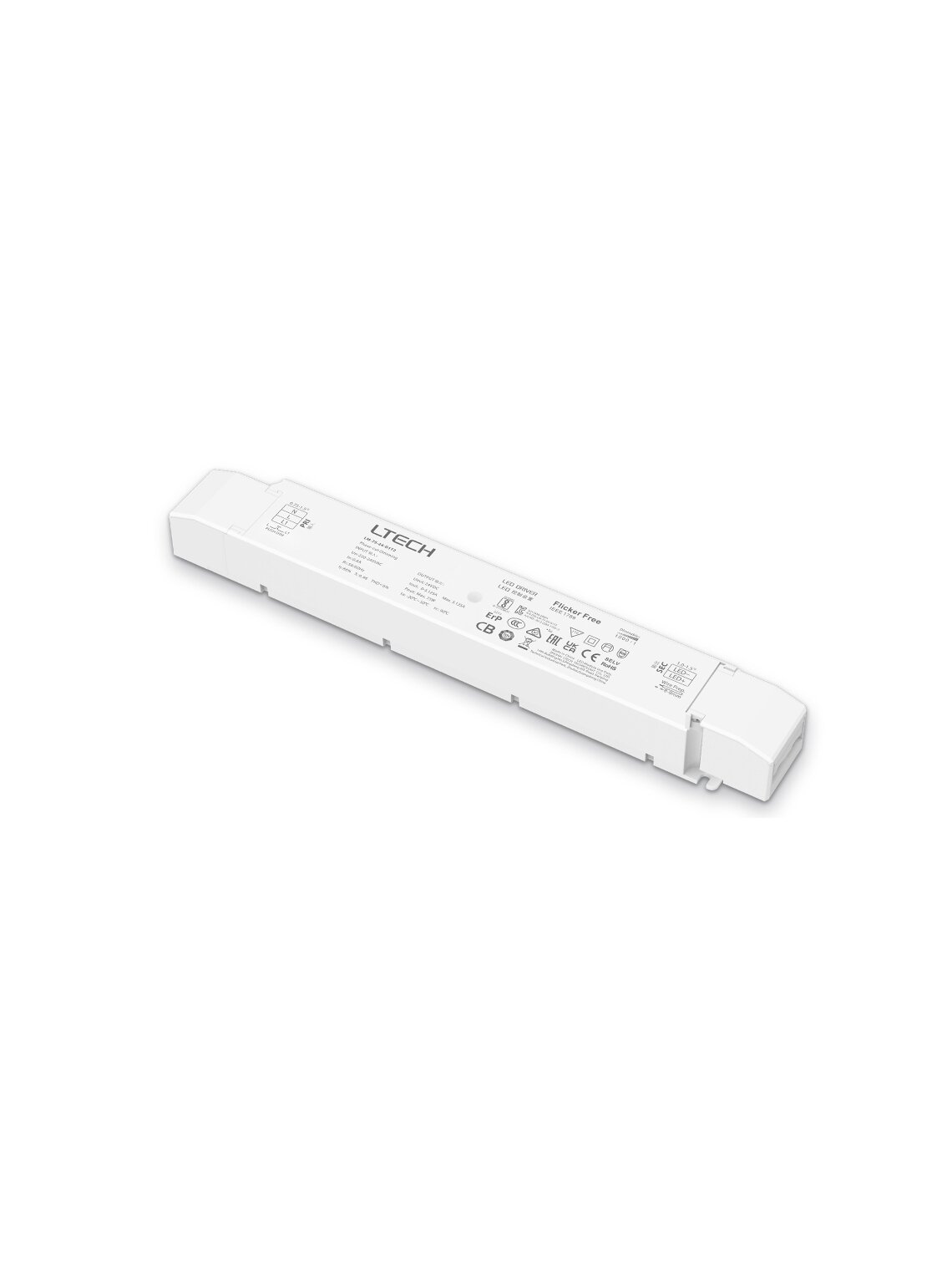 Impulsinis maitinimo šaltinis LED 24V 75W 3.125A, IP20, PUSH-DIM, TRIAC, ELV, Phase-CUT, LTECH, LM-75-24G1T2