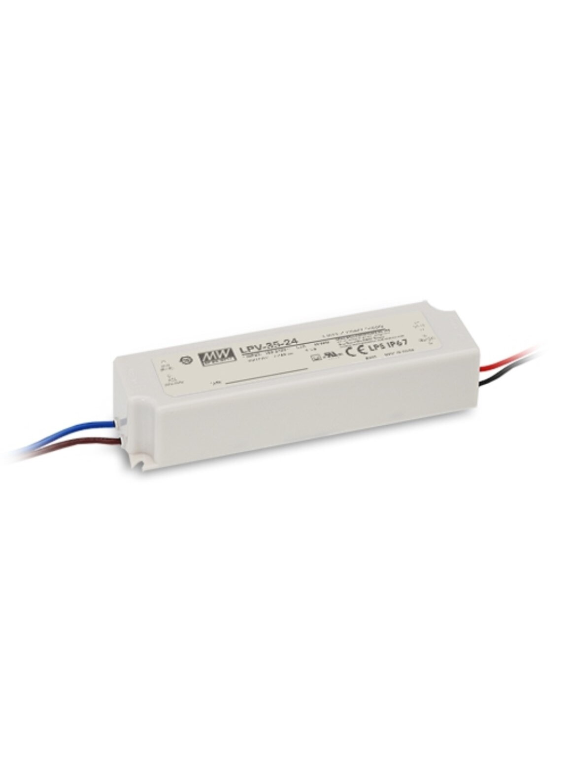 Impulsinis maitinimo šaltinis LED 24V 36W 1.5A, IP67, MEAN WELL LPV-35-24