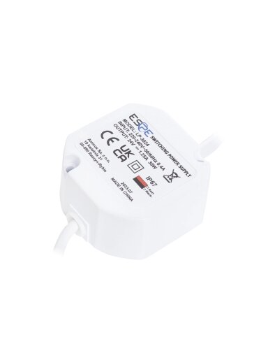 Impulsinis maitinimo šaltinis ESPE LP-3024 (30W, 1.25A/24V, hermetinis IP67, 50x47x25)