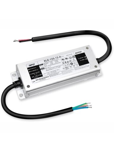 Impulsinis maitinimo šaltinis LED 150W 12V 12.5A IP67, dimeriuojamas, Mean well XLG-150-12-A
