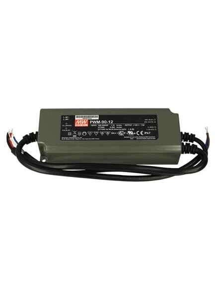 Impulsinis maitinimo šaltinis 12V 7.5A 90W IP67, dimeriuojamas