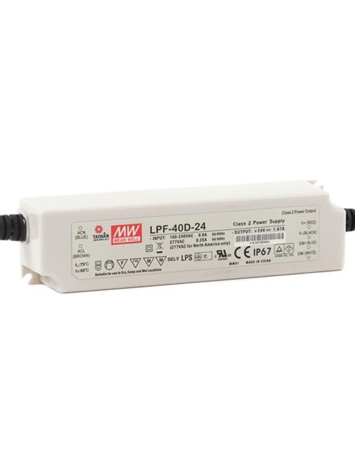 Impulsinis maitinimo šaltinis 24V 1.67A 40.8W IP67, dimeriuojamas