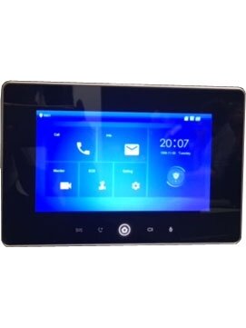 IP domofono monitorius su WIFI, 7 col. 1024x600,Micro SD kortelės prievadas,PoE(802.3af) juodas, SIP