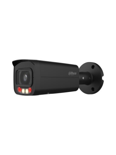 IP kamera Dahua Bullet IPC-HFW2849T-AS-IL-0360B (Juoda, 8MP 4K, 3.6mm 87°, IR + LED 30m, IP67, PoE)