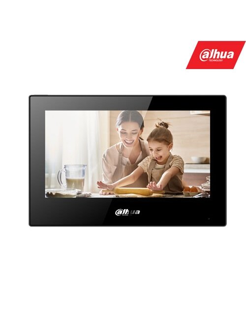 IP domofono monitorius VTH5321GB-W. 7 col. 1024x600. Wifi, PoE(802.3af). SIP. Andoid 8.1, Juodas