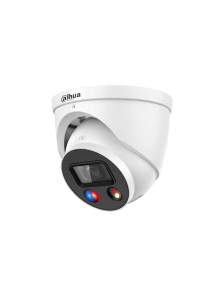 IP kamera Dahua Dome IPC-HDW3549H-AS-PV 2.8mm (Juoda, 5MP, 97°, IR LED 50m, LED apšvietimas, integruotas garsiakalbis ir sirena, IP67)