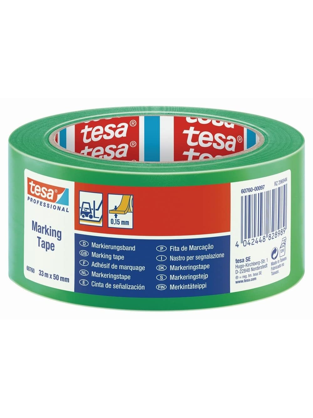Įspėjamoji juosta grindų žymėjimui TESA  33m x 50mm 60760-00097-15 (žalia)