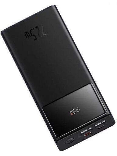 Išorinis akumuliatorius (Powerbank) BASEUS PPXJ080001 (20000mAh, 22.5W, PD3.0, QC3.0, 2xUSB + USB-C, juodas)