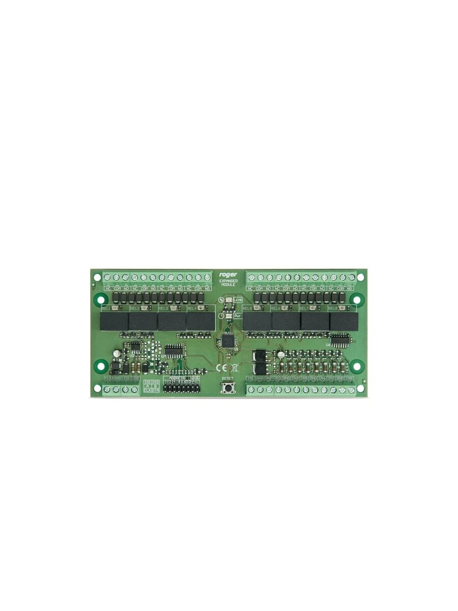 Išplėtimo modulis I/O ROGER XM-8DR-BRD (RACS 4, 8 įėjimai, 8 reliniai išėjimai)