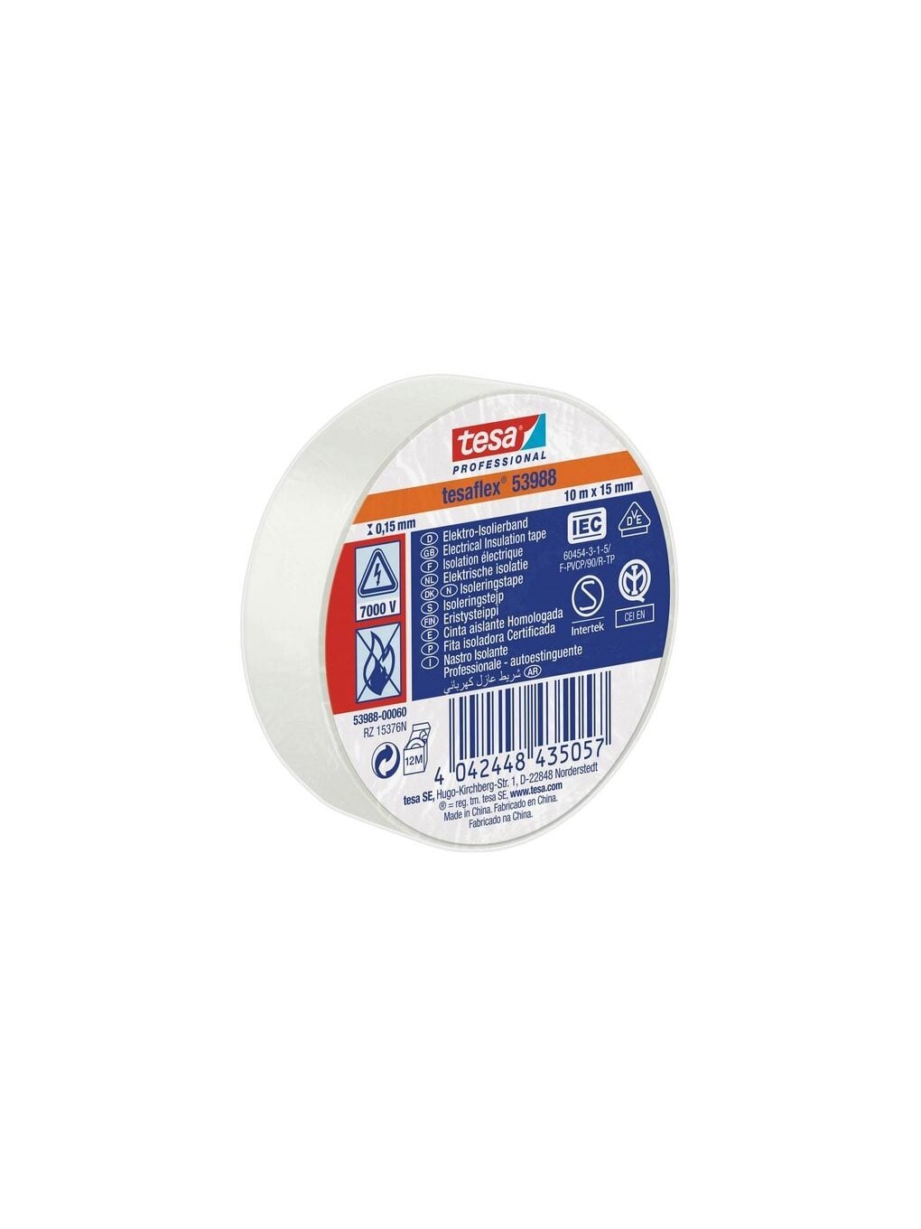 Izoliuojanti juosta TESA (balta) 10m x 15mm 53988-00065-00