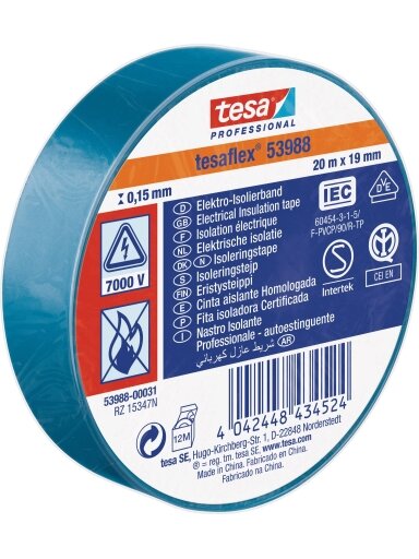 Izoliuojanti juosta TESA (mėlyna) 33m x 19mm 53988-00033-00