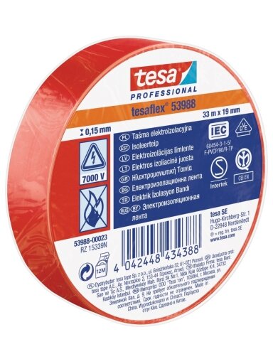 Izoliuojanti juosta TESA (raudona) 20m x 19mm 53988-00021-00