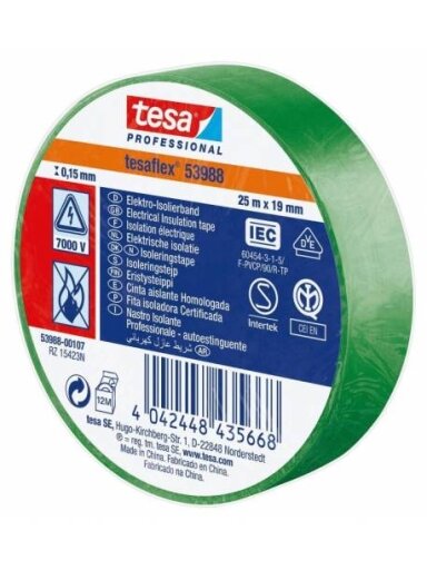 Izoliuojanti juosta TESA (žalia) 20m x 19mm 53988-00111-00