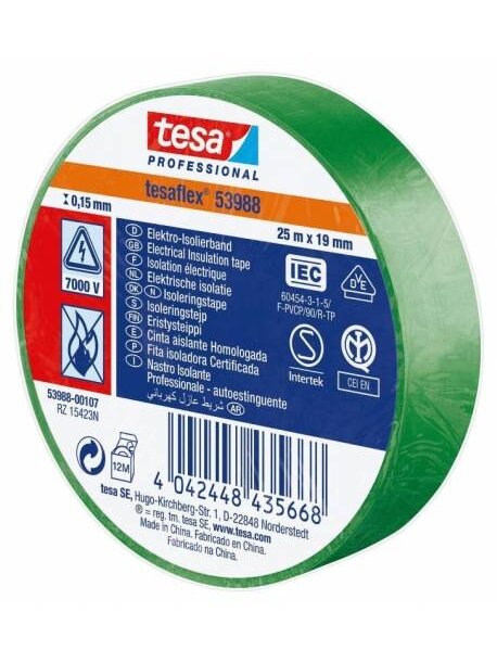 Izoliuojanti juosta TESA (žalia) 20m x 19mm 53988-00111-00