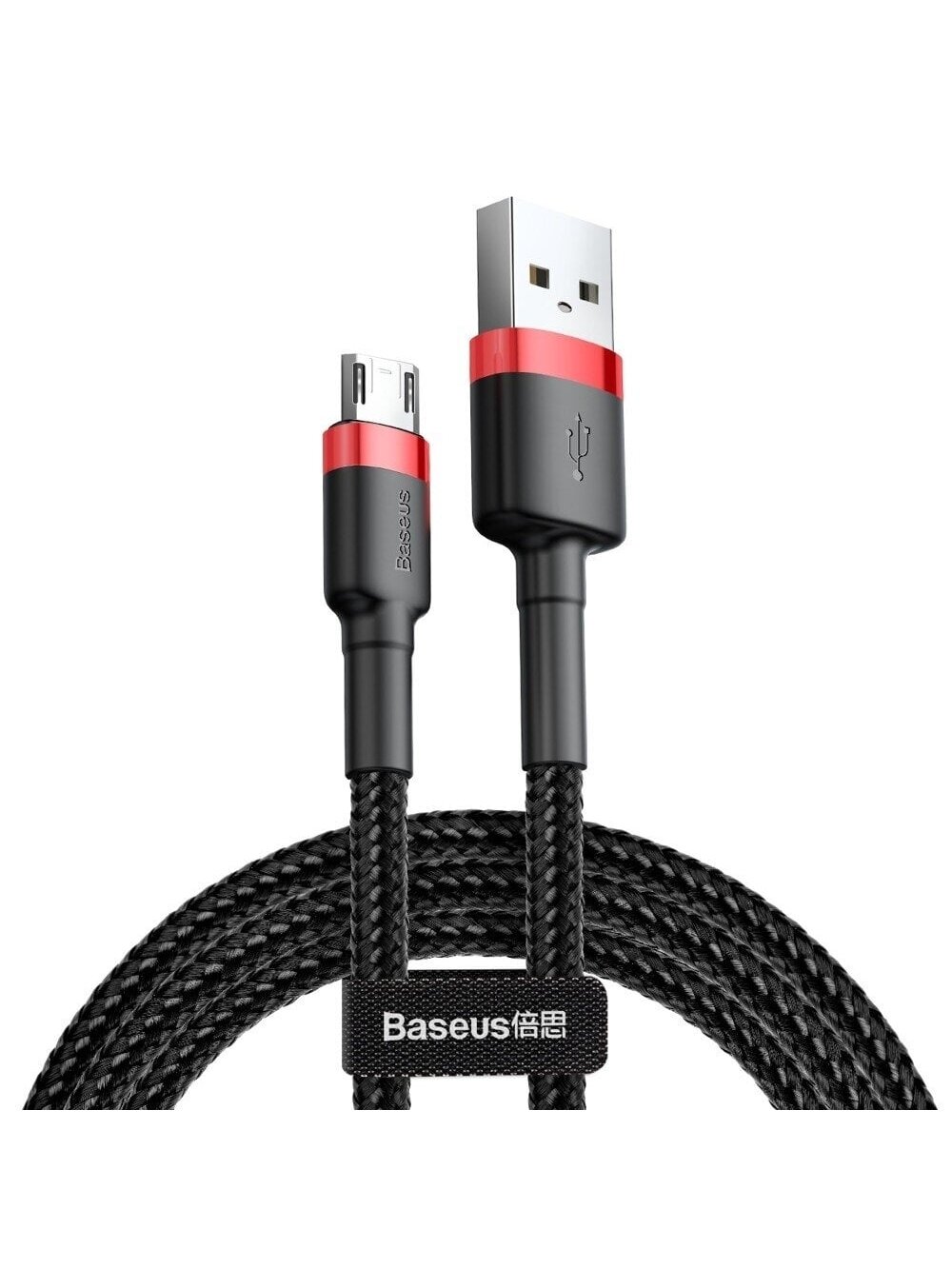Kabelis USB A - micro USB BASEUS CAMKLF-B91 (1.0m, QC3.0, nailoninis, raudonas/juodas) Kabelis USB A - micro USB BASEUS CAMKLF-B91 (1.0m, QC3.0, nailoninis, raudonas/juodas)