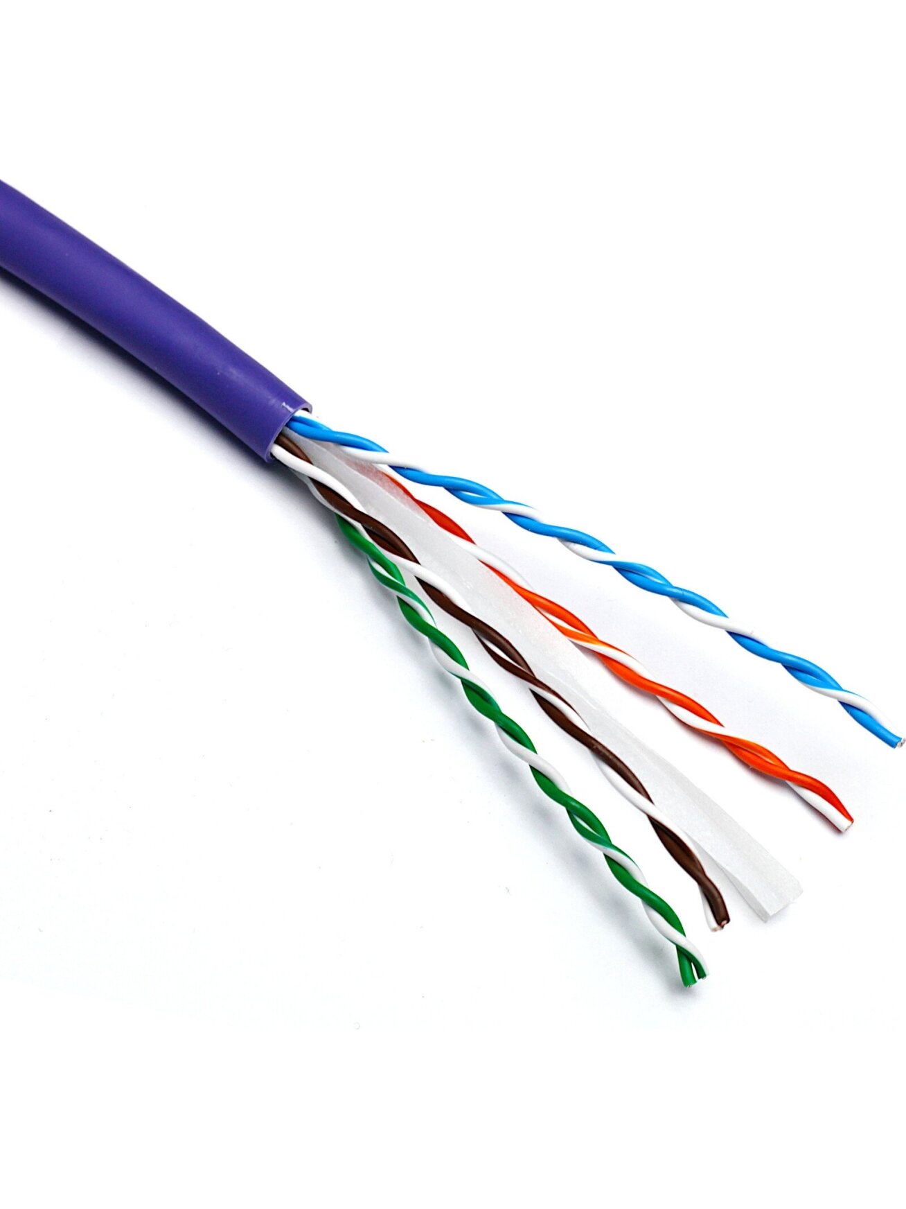 Kabelis ryšio Excel 190-071-500 Cat6 U/UTP (LSOH, 23AWG, B2CA, violetinis, ritė 500m.)