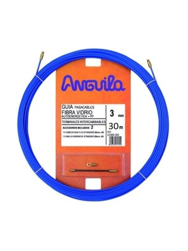 Kabelio pratraukėjas (30m, 3mm, mėlynas, stiklo audinys)