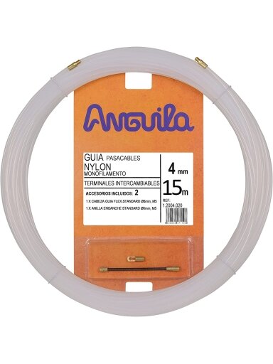 Kabelio pratraukėjas nailoninis (15m, 4mm, baltas, nailonas)