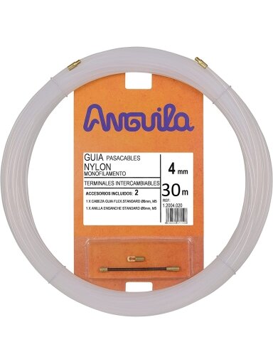 Kabelio pratraukėjas nailoninis (30m, 4mm, baltas, nailonas)