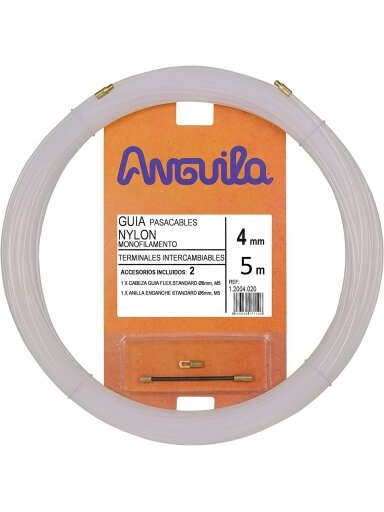 Kabelio pratraukėjas nailoninis (5m, 4mm, baltas, nailonas)
