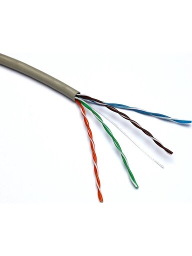 Kabelis ryšio Excel 100-065 Cat5 U/UTP  (PVC, ECA, pilkas, ritė 305m.)