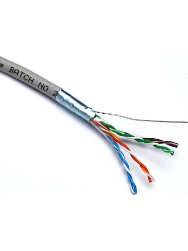 Kabelis ryšio Excel 100-216 Cat5 F/UTP  (PVC, ECA, pilkas, ritė 305m.)