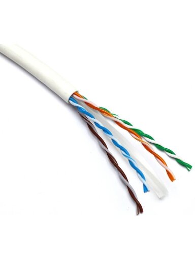Kabelis ryšio Excel 190-074 Cat6 U/UTP (LZSH, B2CA, baltas, ritė 305m.)