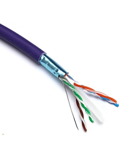 Kabelis ryšio Excel 190-076 Cat6 F/UTP  (LZSH, B2CA, violetinis, ritė 305m.)