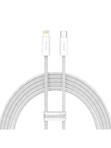 Kabelis USB C - Lightning BASEUS CALD000102 (2.0m, 20W, baltas, pintas)