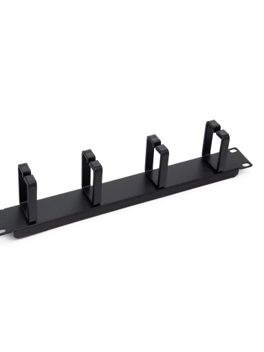 Kabelių sutvarkymo panelė LK-CM-0040/P 19" 1U (plastikiniai žiedai, be varžtų)