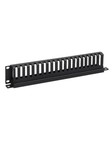 Kabelių sutvarkymo panelė–šukos 19" 1U LK-CM-0041 (horizontali, 24 skyriai)