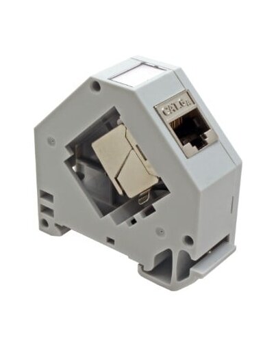 Kampinis adapteris RJ45 keystone lizdui (montuojamas ant DIN bėgelio)