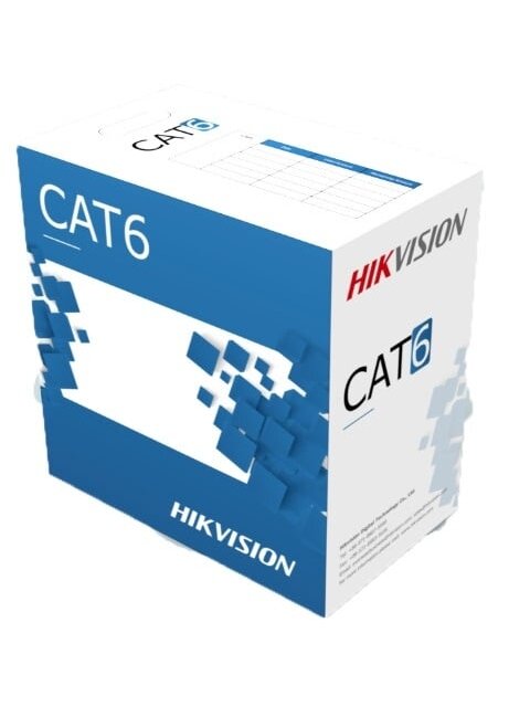 Kabelis ryšio Hik-vision UTP 6E (Gysla-0.53mm, ritė 305m, vidaus) DS-1LN6-UE-W