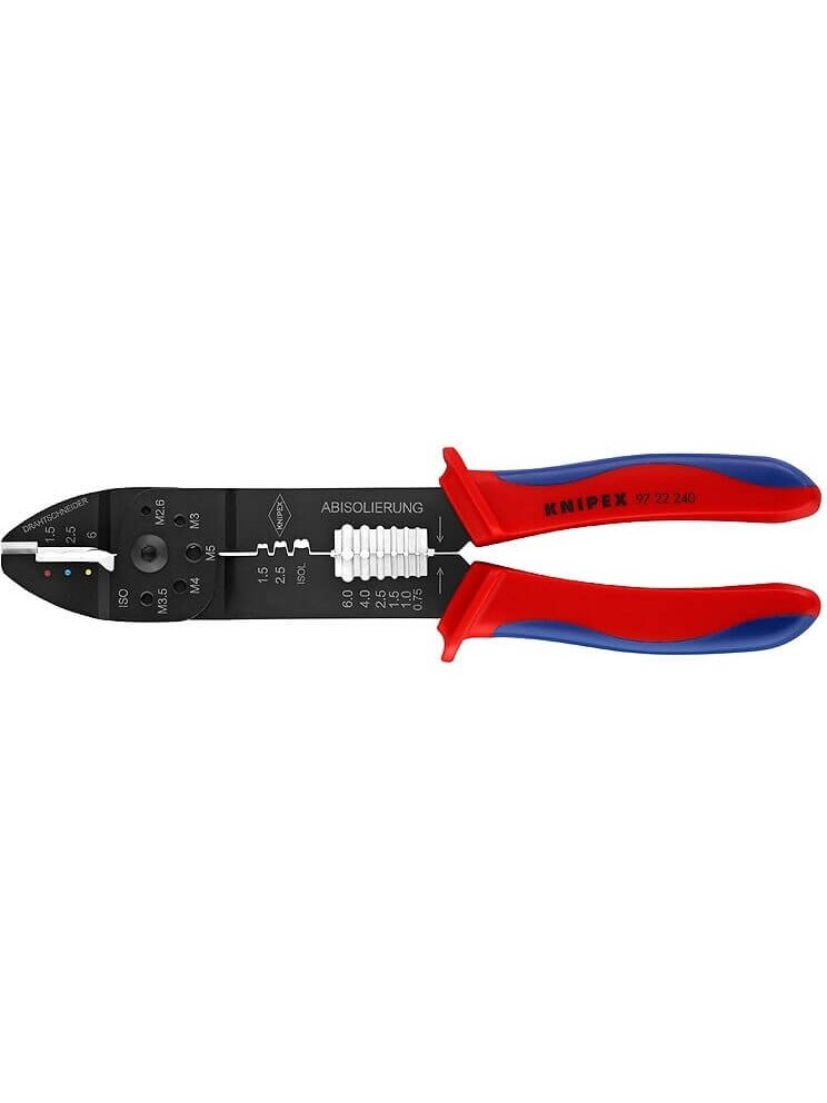 Kabelio nužievinimo ir jungčių užspaudimo replės KNIPEX 1396200