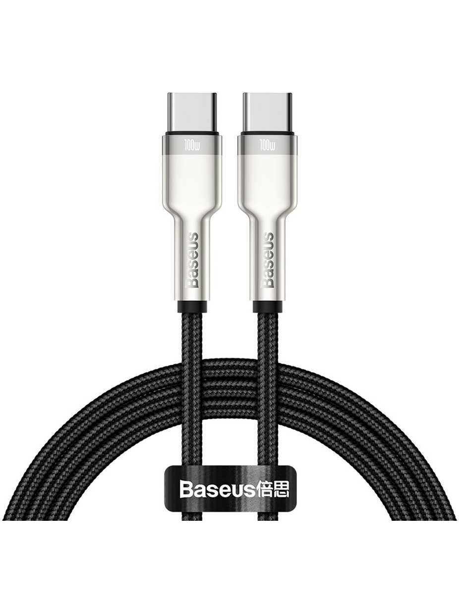Kabelis USB C - USB C BASEUS CATJK-C01 (1.0m, 100W, duomenų perdavimui ir krovimui, juodas)