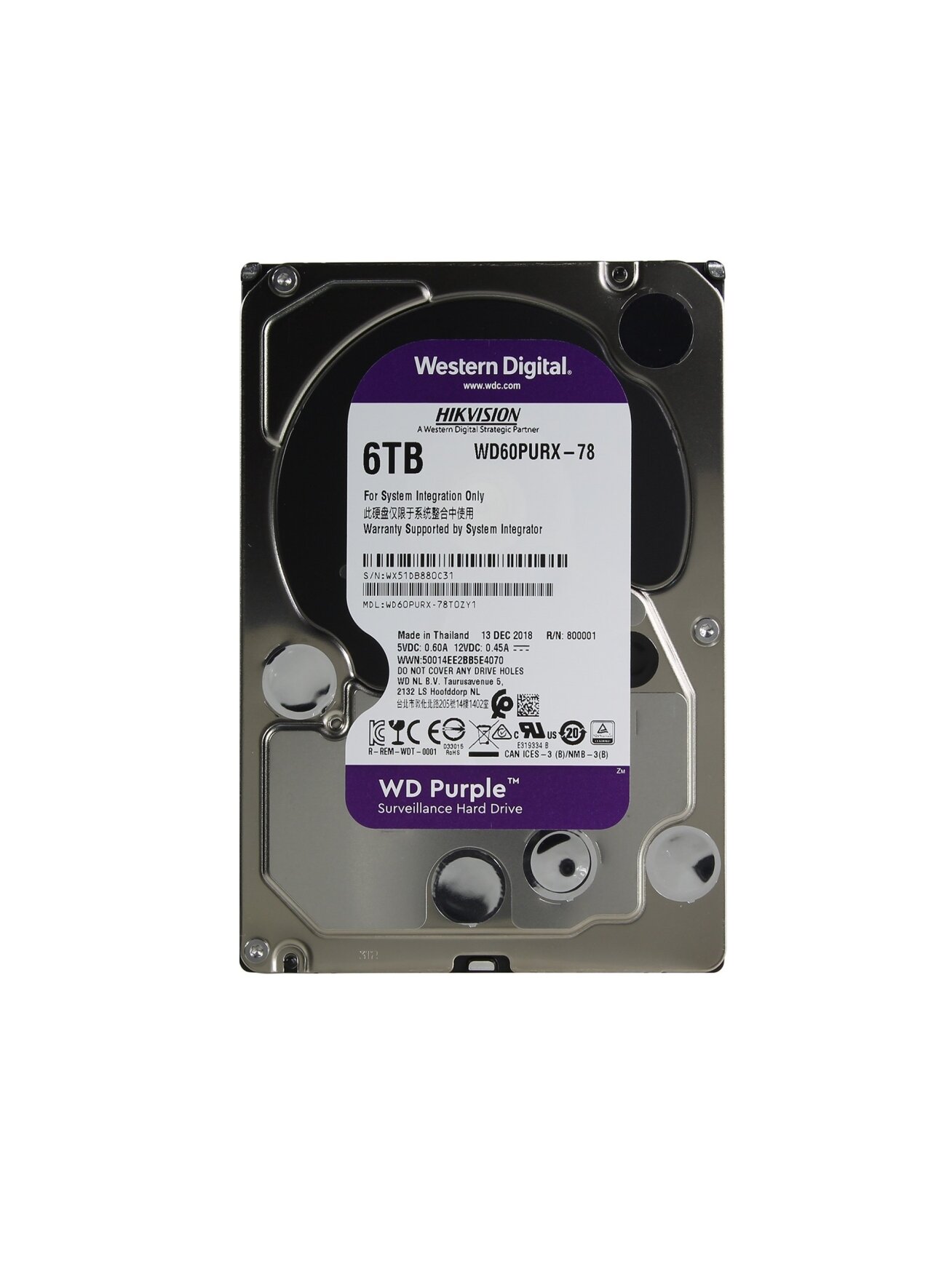 Kietas diskas WD Purple WD62PURX-78 Hikvision Surveillance 6 TB Kietas diskas WD Purple WD62PURX-78 Hikvision Surveillance 6 TB