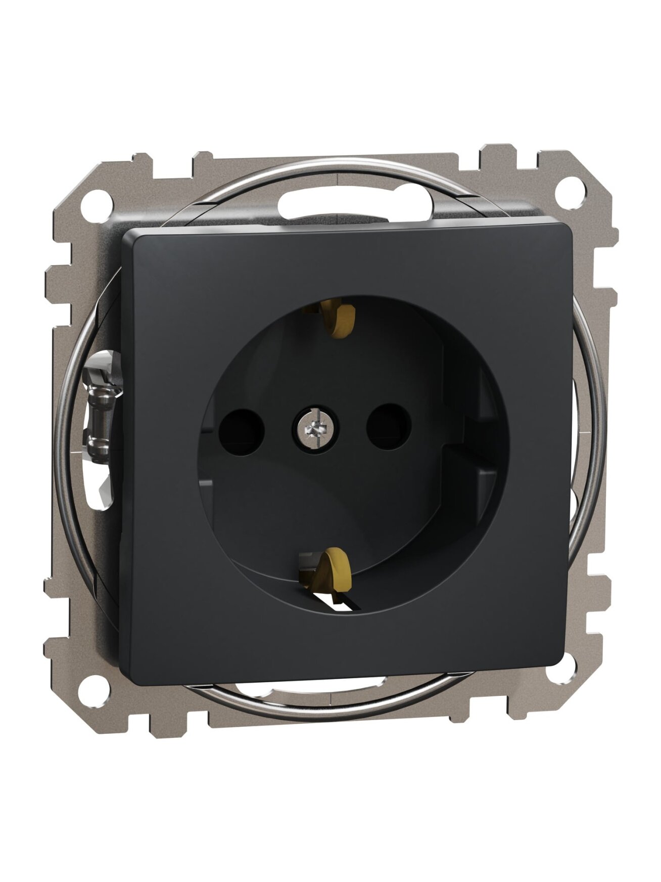Kištukinis lizdas su įžeminimu ir dangteliu Schneider Electric Sedna Design SDD214024 (antracitas, IP44)