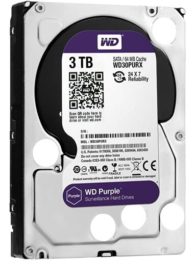 Kietas diskas WD Purple WD30PURX Surveillance 3 TB