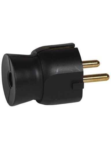Kištukas Legrand 050177 (juodas, laidas tiesiai, 16A, 250V)