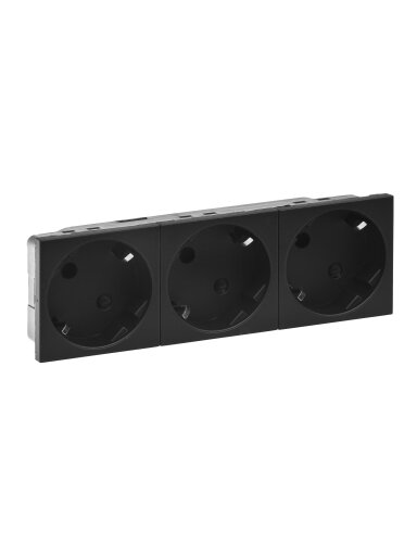Kištukinis lizdas Legrand 079372L (juodas, matinis, 3x2P+E 45° kampas, IP40)