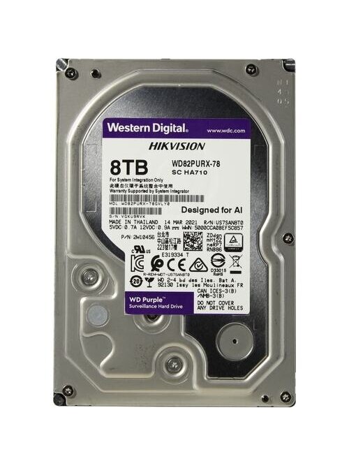 Kietas diskas WD Purple WD82PURX-78 Hikvision Surveillance 8 TB