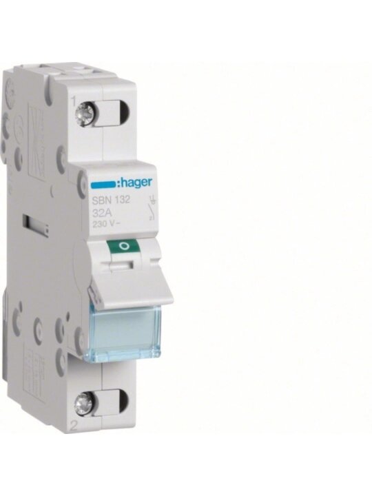 Kirtiklis Hager SBN132 (1P, 32A, 230V, 1 mod.) Kirtiklis Hager SBN132 (1P, 32A, 230V, 1 mod.)