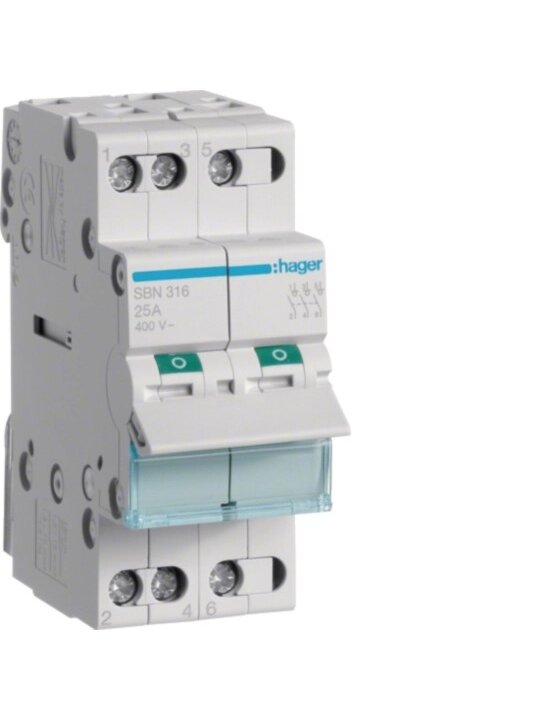 Kirtiklis Hager SBN316 (3P, 16A, 400V, 2 mod.) Kirtiklis Hager SBN316 (3P, 16A, 400V, 2 mod.)