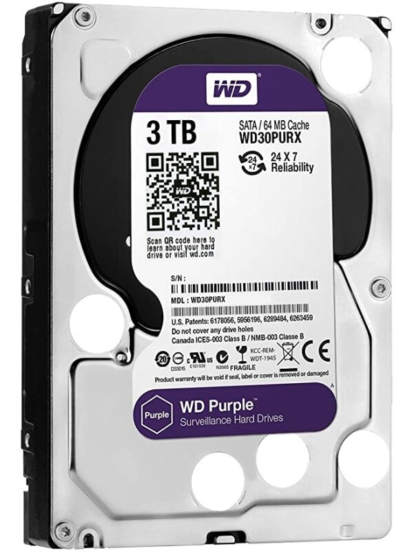Kietas diskas WD Purple WD30PURX Surveillance 3 TB Kietas diskas WD Purple WD30PURX Surveillance 3 TB
