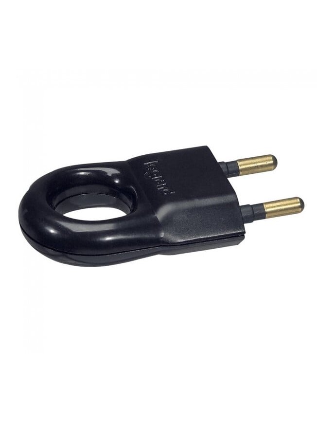 Kištukas Legrand 050163 (juodas, laidas iš šono, su žiedu, 6A, be įžeminimo)