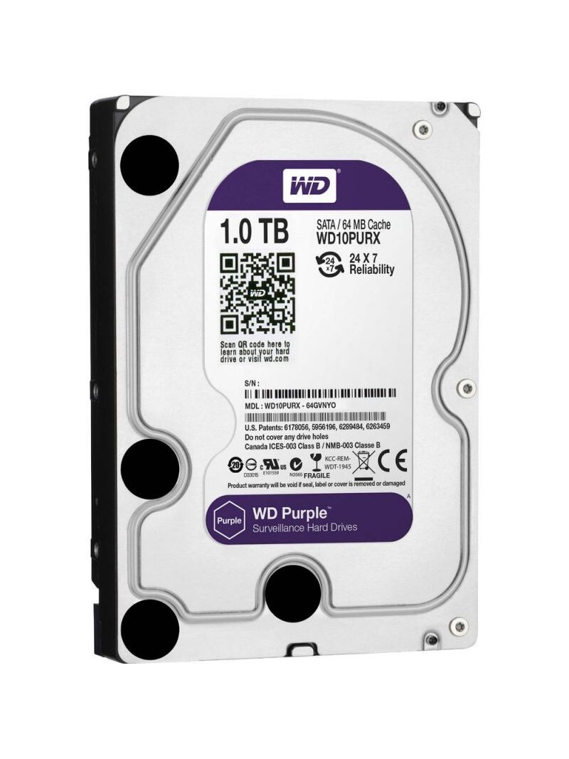 Kietas diskas WD Purple WD10PURX Surveillance 1 TB