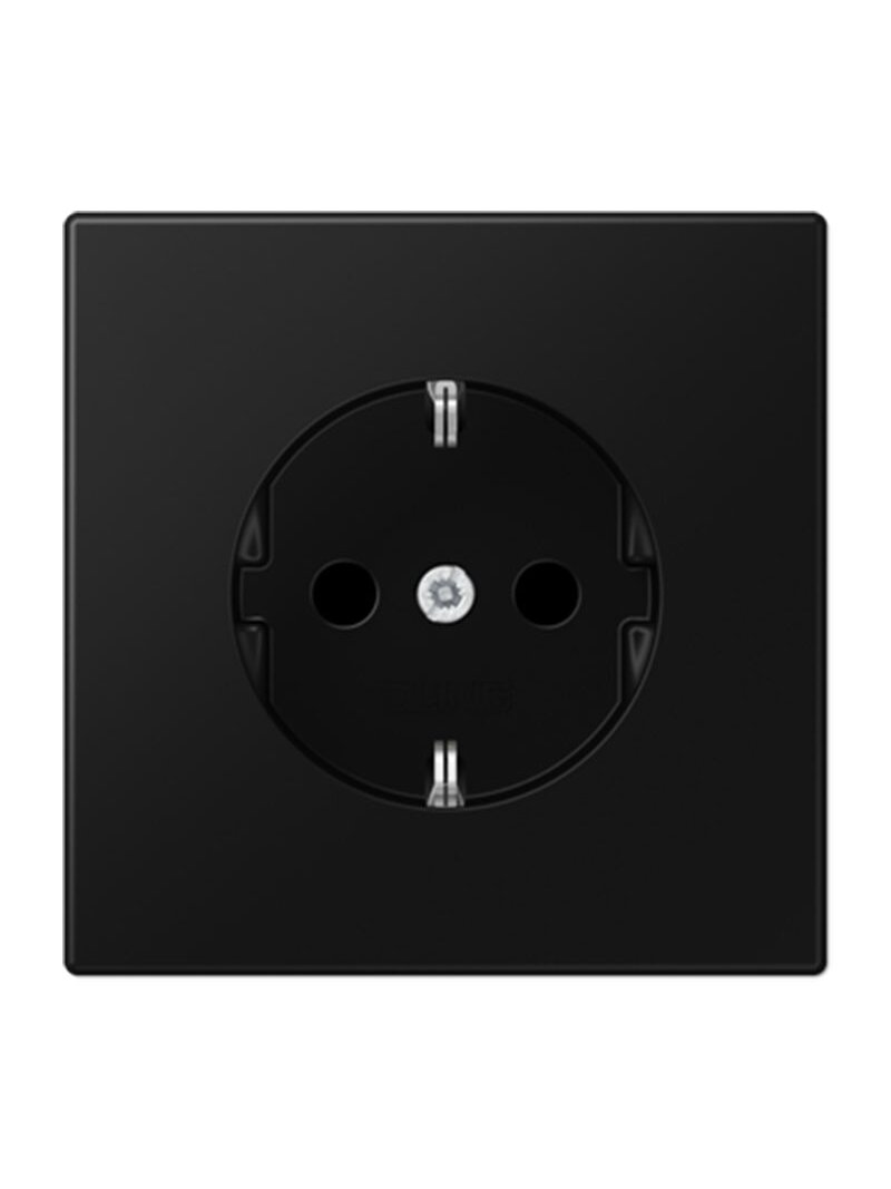 Kištukinis lizdas su įžeminimu JUNG LS1520SWM (juodas, matinis, 16A/250V)